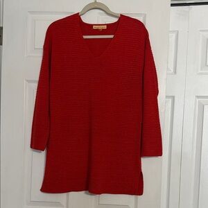 Elegant Red V-Neck Sweater for Women